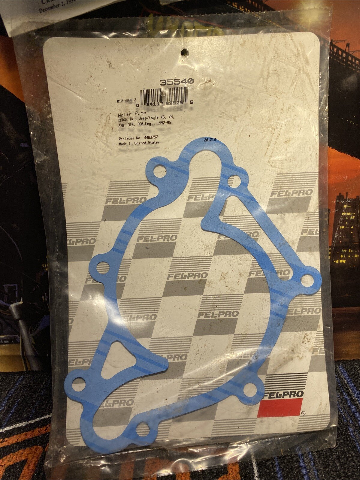 Engine Water Pump Gasket Fel-Pro 35540 Jeep 92-98 V8 V6