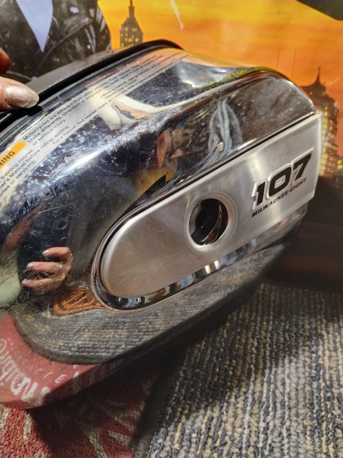 Harley air cleaner cover -114- MILWAUKEE EIGHT-2017-2021 TOURING-DENIM BLACK