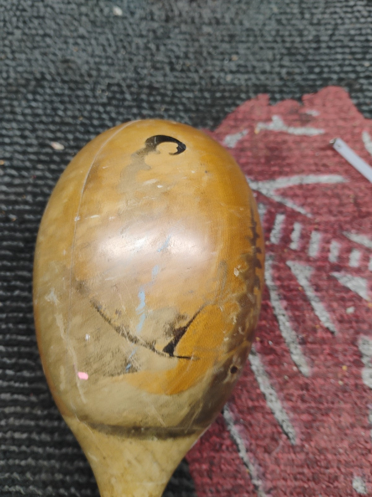 VINTAGE WOODEN MARACAS  (one)