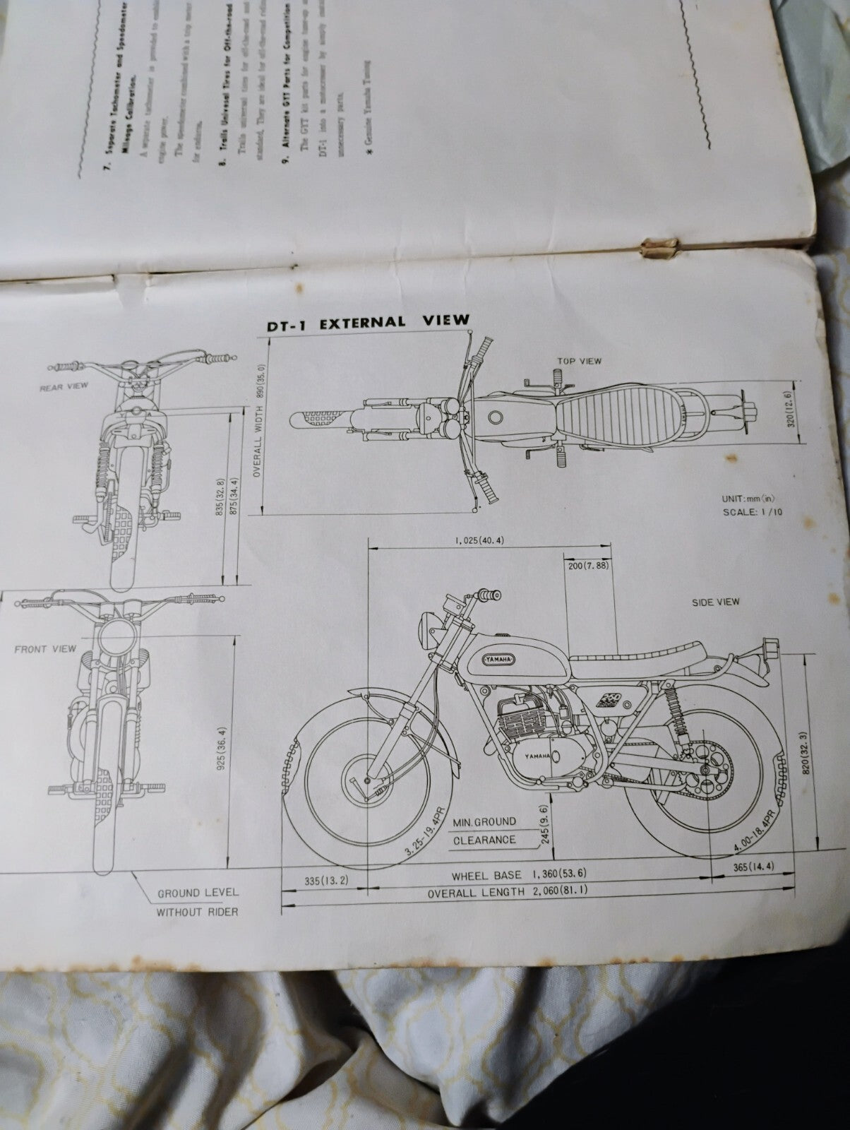 Yamaha Dt 250 Dt1 250 Manual Oem Dt1 Owners Manual Rare Gyt Comp Dt1b