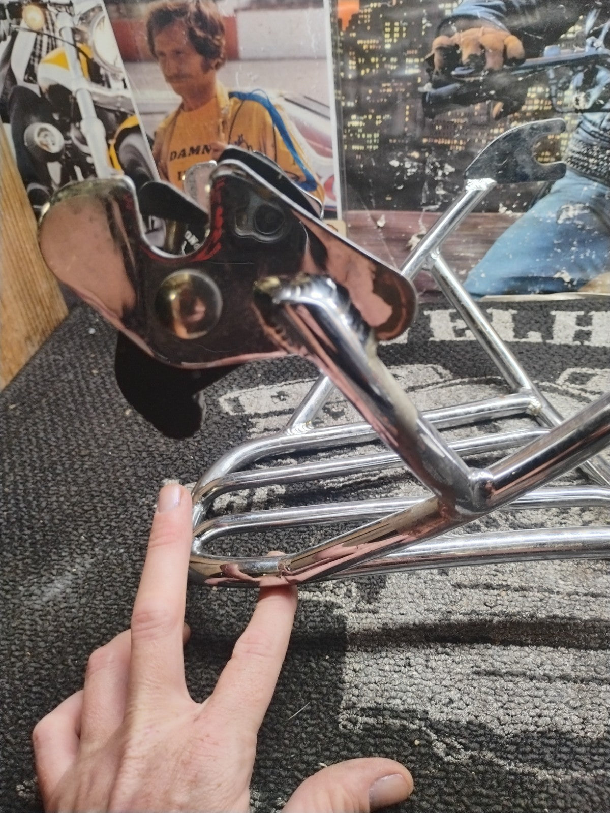 Chrom HARLEY Sportster XL 2004^ Solo Detachable OEM Motorcycle Luggage Rack