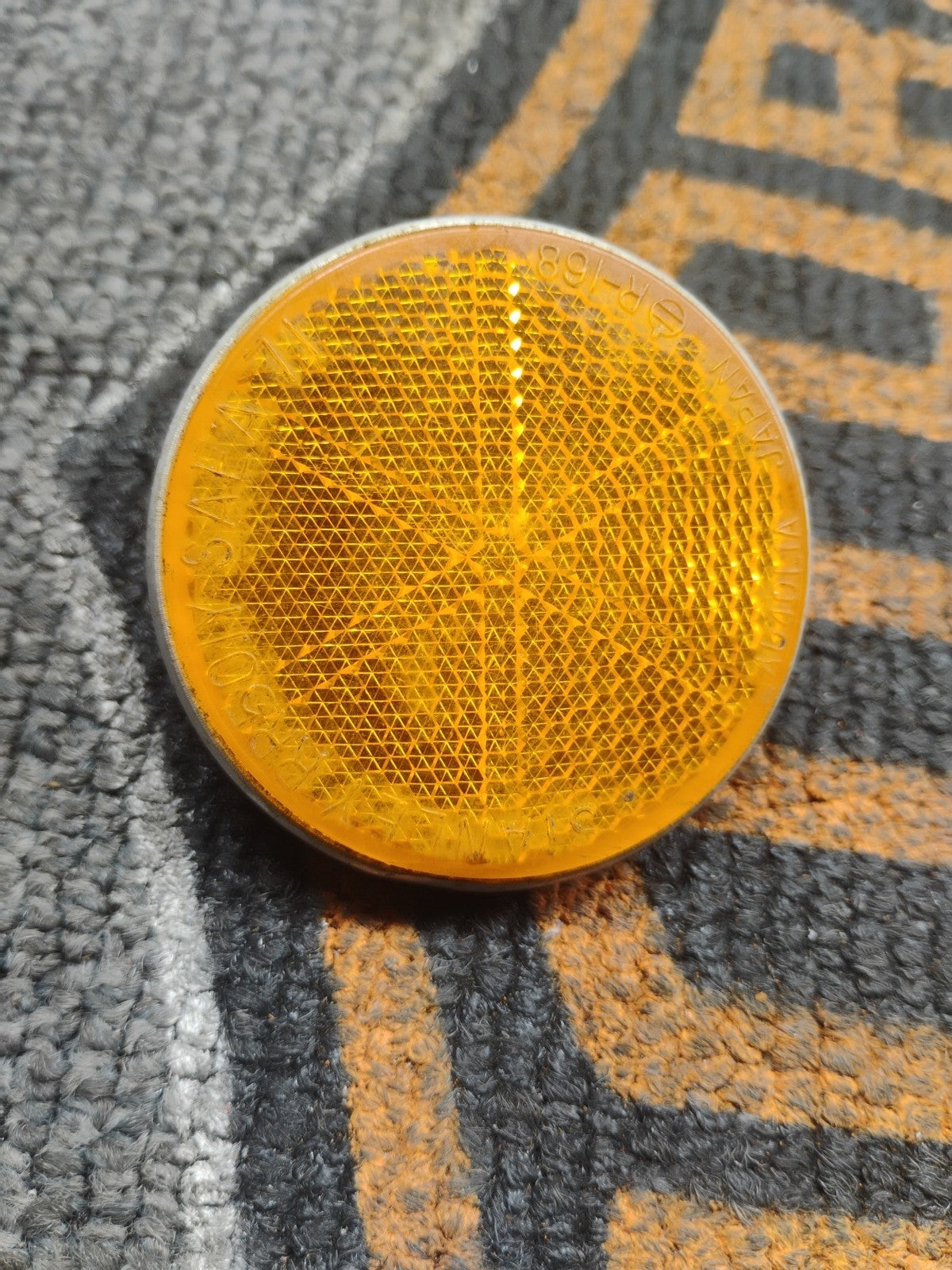 Vintage HONDA AMBER REFLECTOR 6mm Stud Aluminum Stanley 072-0170