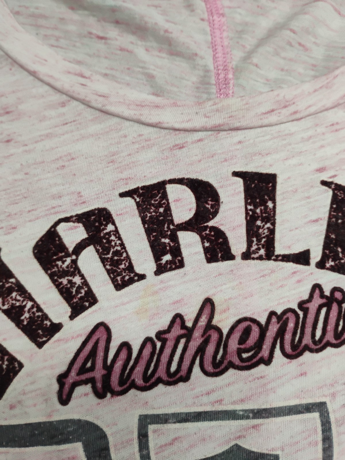 Harley-Davidson Women's Medium Pink Marled Dolman Sleeve T-Shirt Graphic Tee