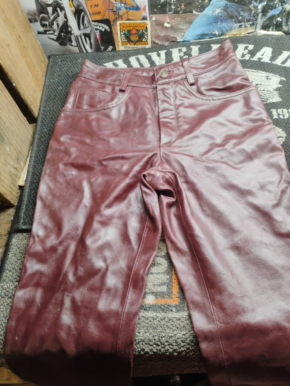 Wilsons Leather Maxima Oxblood Red Leather Pants Women's Size 6 Vintage