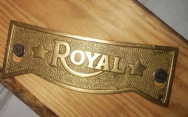BRASS CROWN PLATE FOR ROYAL ENFIELD ELECTRA & STANDARD OLD MODEL
