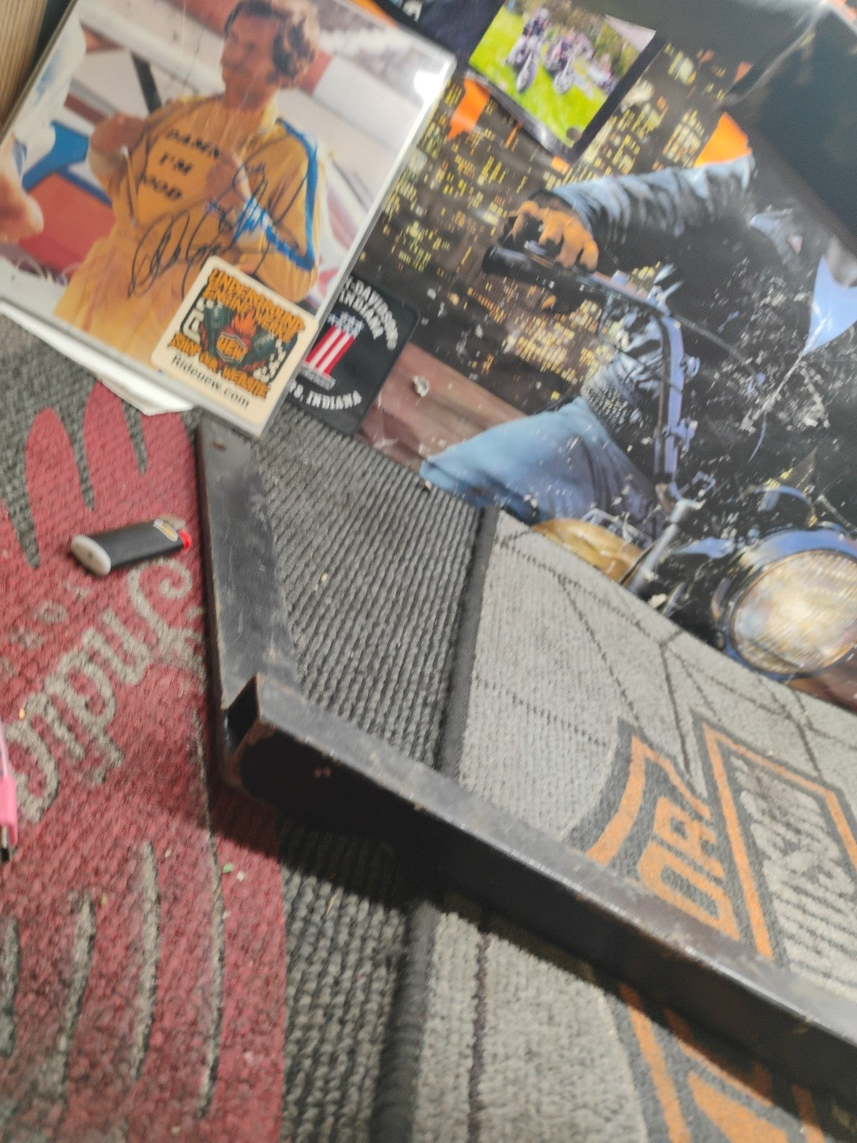 Suzuki Motorcycle Sissy Bar, w/ Black Padded Backrest 