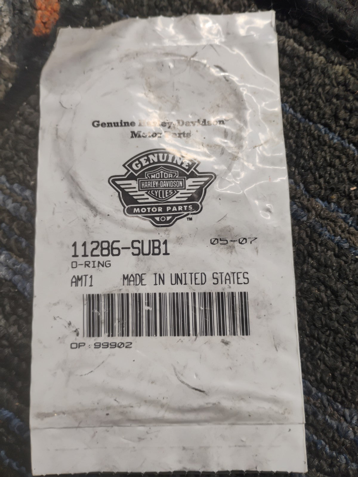 HARLEY DAVIDSON GENUINE O RING QTY (1) 11286-SUB1