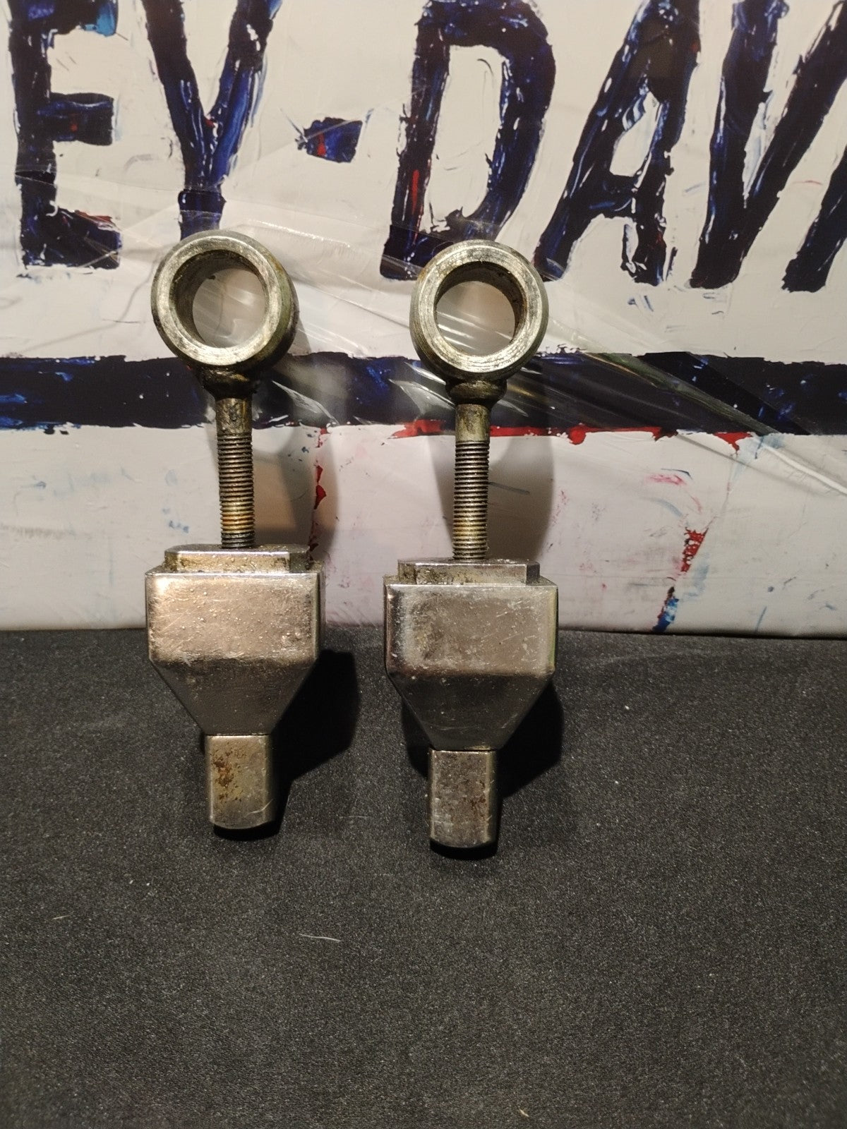 72 Harley FXE FX-1200 Super Glide Shovelhead Rear Axle Chain Adjusters Pair