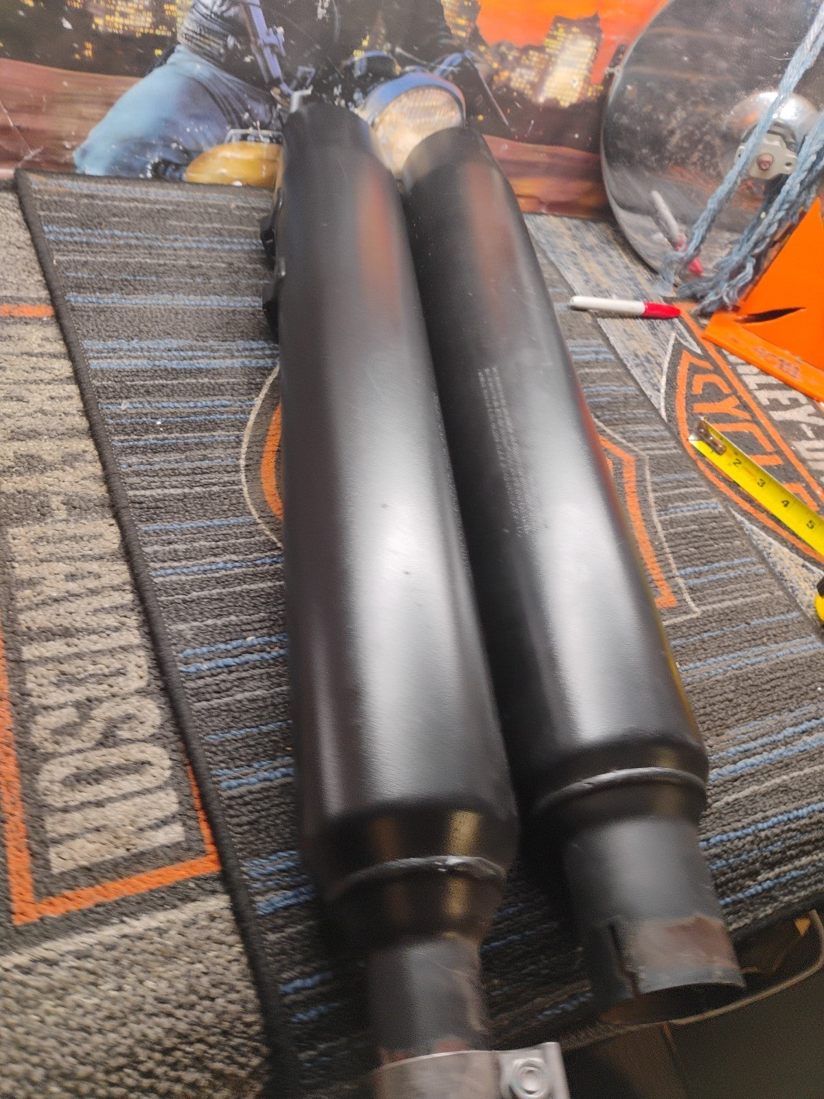 🔥OEM 17-23 Harley Touring Exhaust Mufflers Slip-on's Ceramic Black Stock🔥