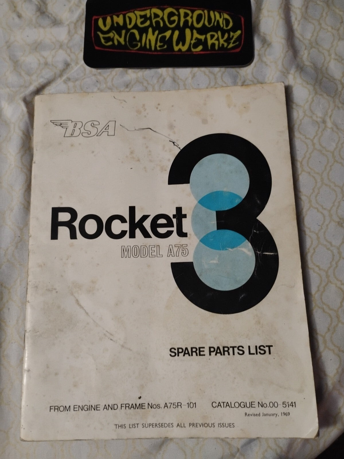 1970 BSA ROCKET 3 FACTORY SPARE PARTS LIST ~ WORKSHOP MANUAL REPAIR REBUILD BOOK