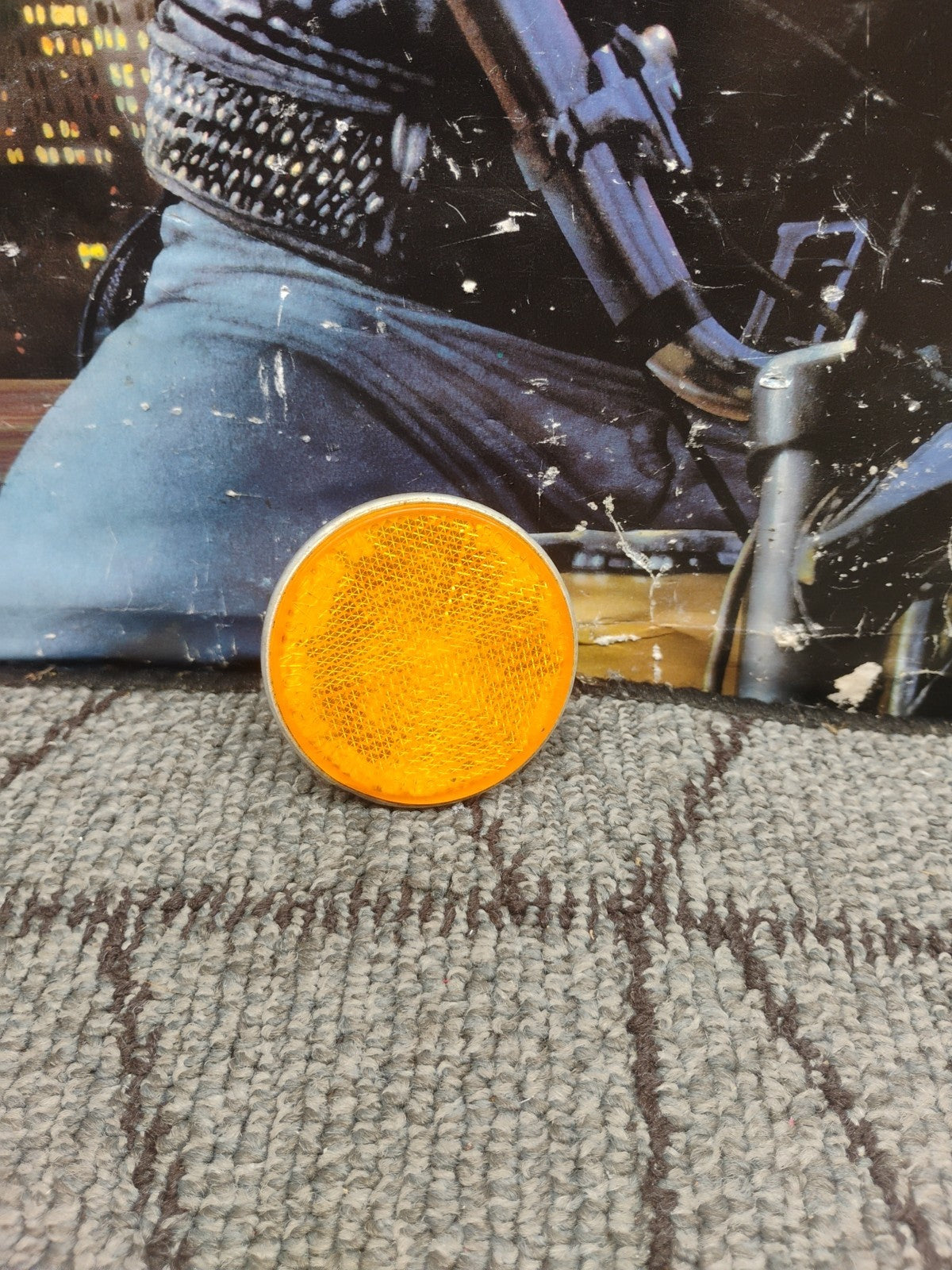 Vintage HONDA AMBER REFLECTOR 6mm Stud Aluminum Stanley 072-0170