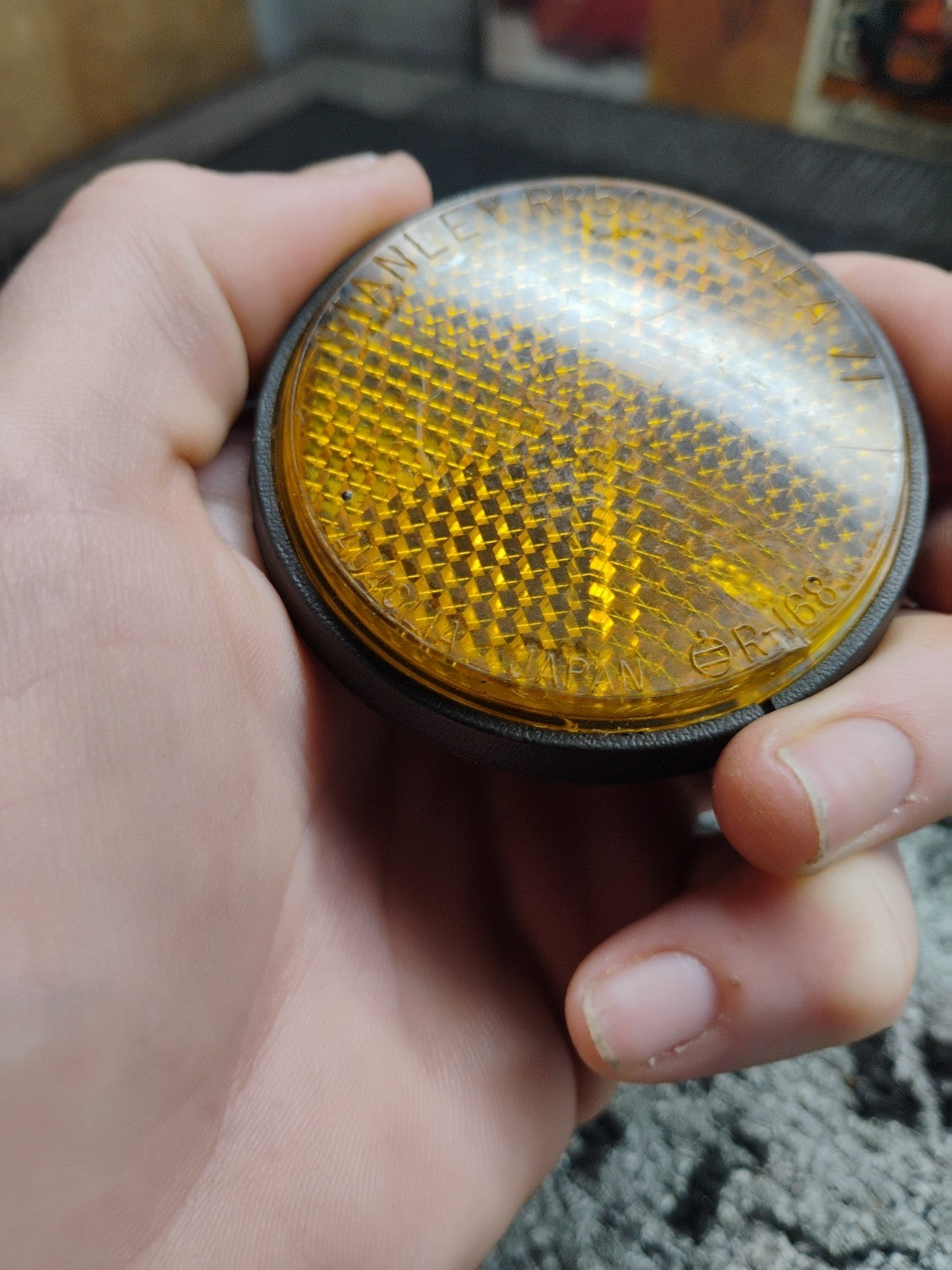 Stanley RR501Y SAE Vintage Amber Yellow Reflectors Honda Suzuki 072-1042 PAIR