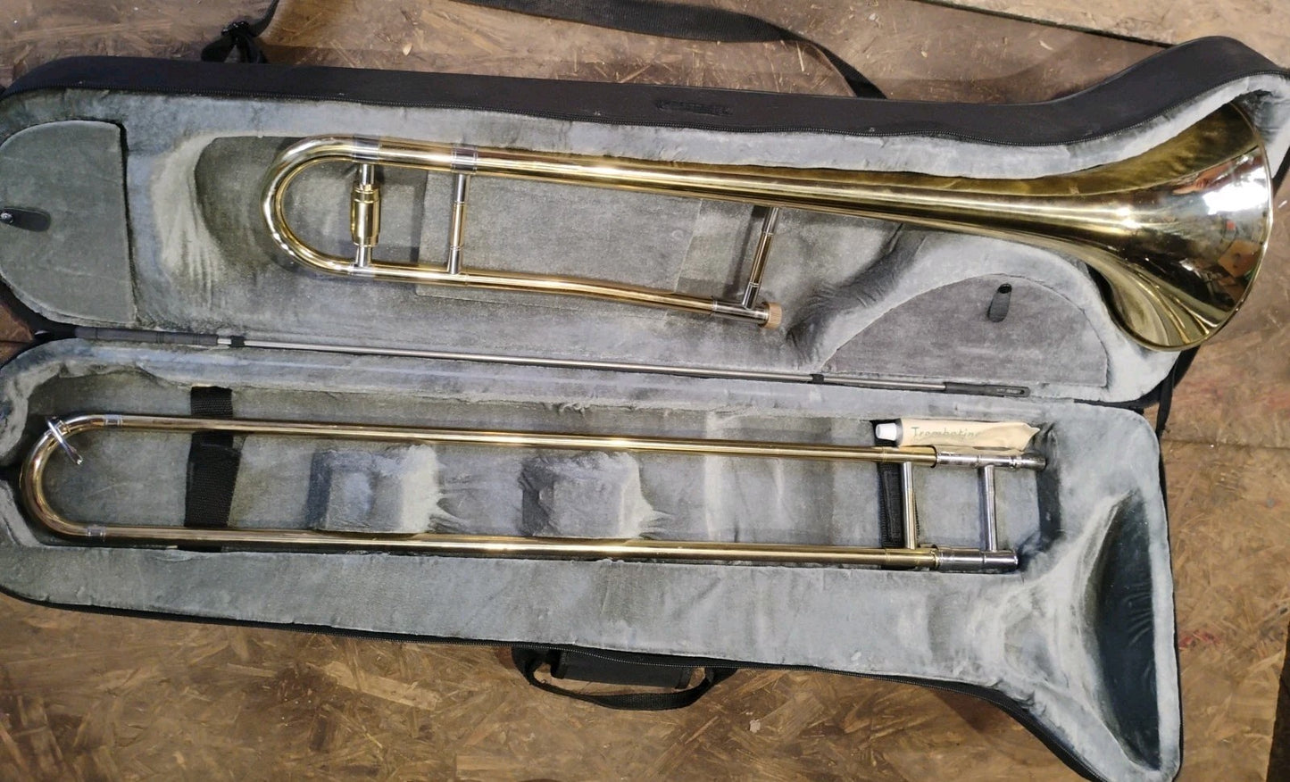 Apelila Gold Bb Tenor Trombone With Case  Student Beginner 