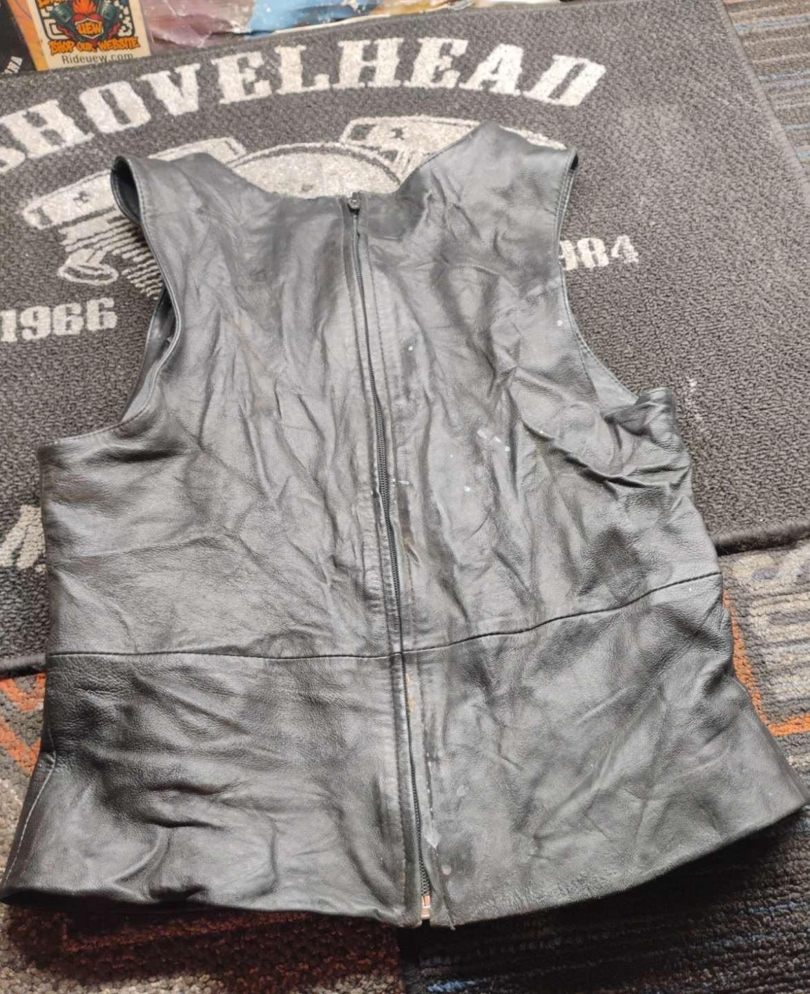 Vintage Pelle Studio Wilsons Black Leather Motorcycle Vest Women's S/M