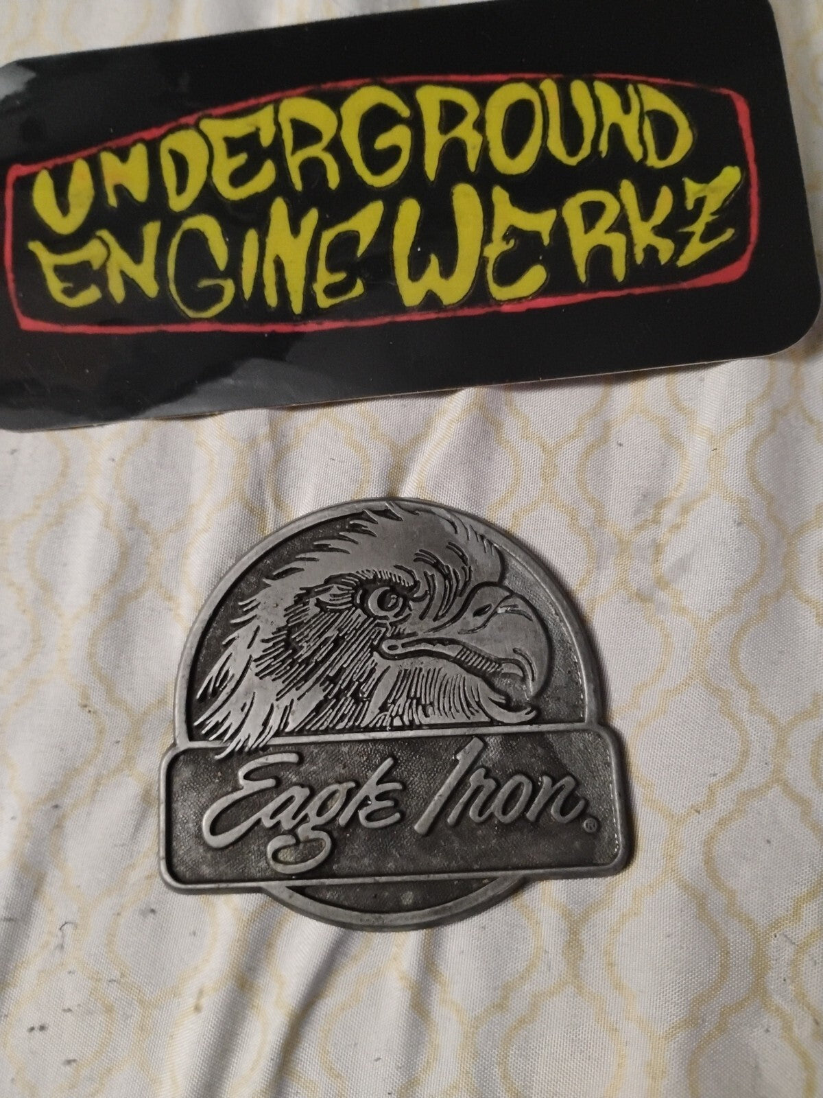 Harley Davidson Motorcycle Biker Eagle Iron Parts 80s NOS Vintage Belt Buckle