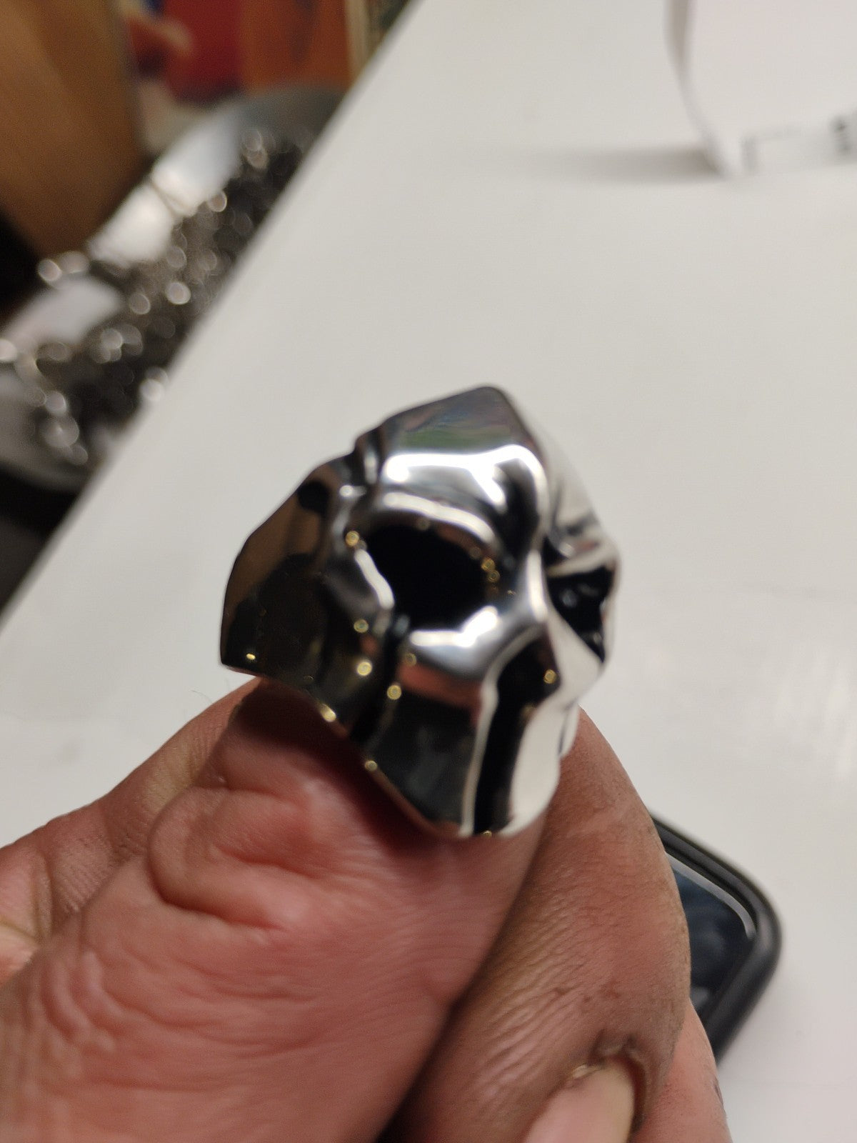 Mens Biker Gladiator Skull Spartan Helmet Ring Stainless Steel Size 9 Gift