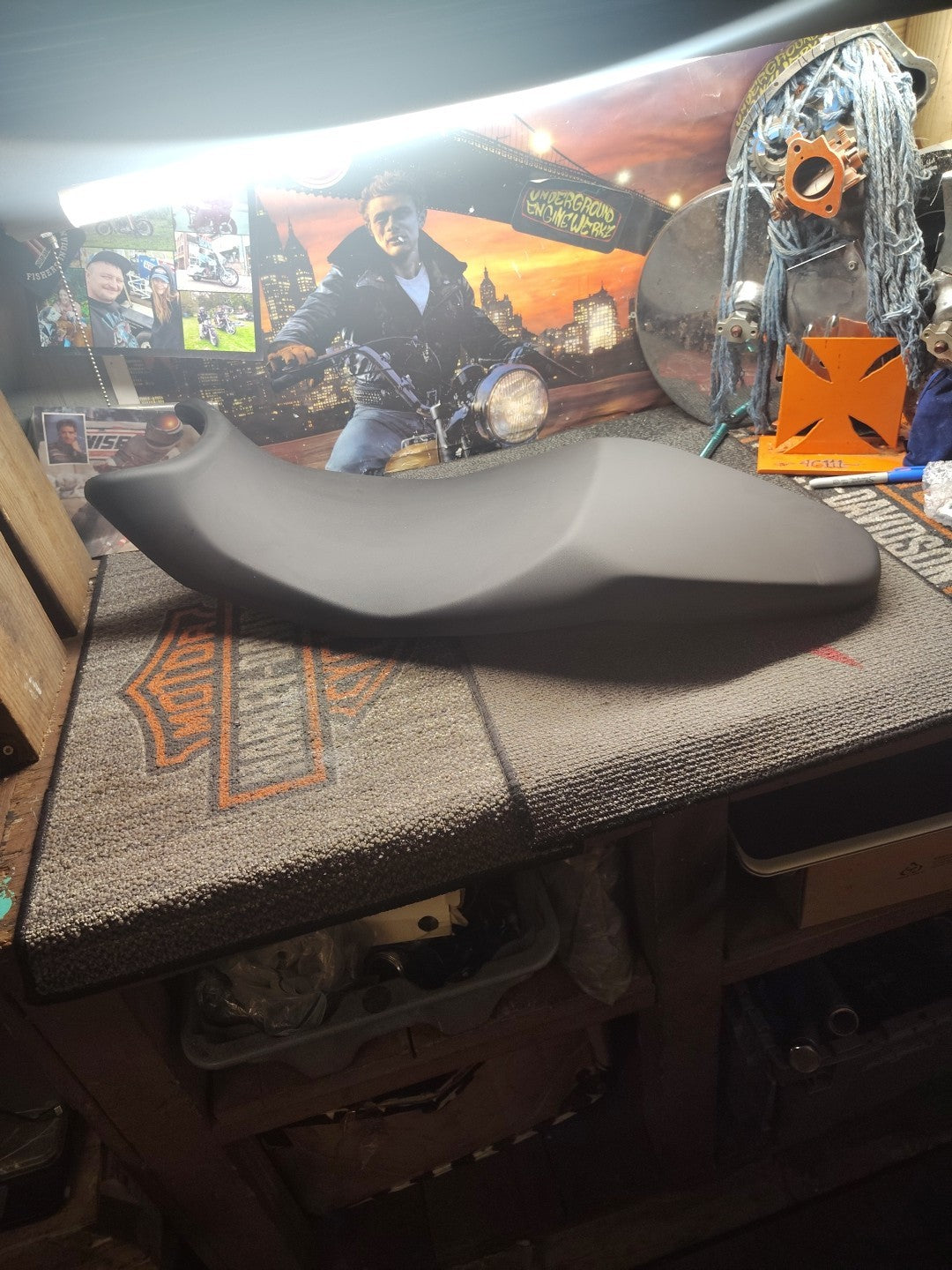 Lowered two-seater saddle, black, original a9700886, Triumph Tiger 660 Sport