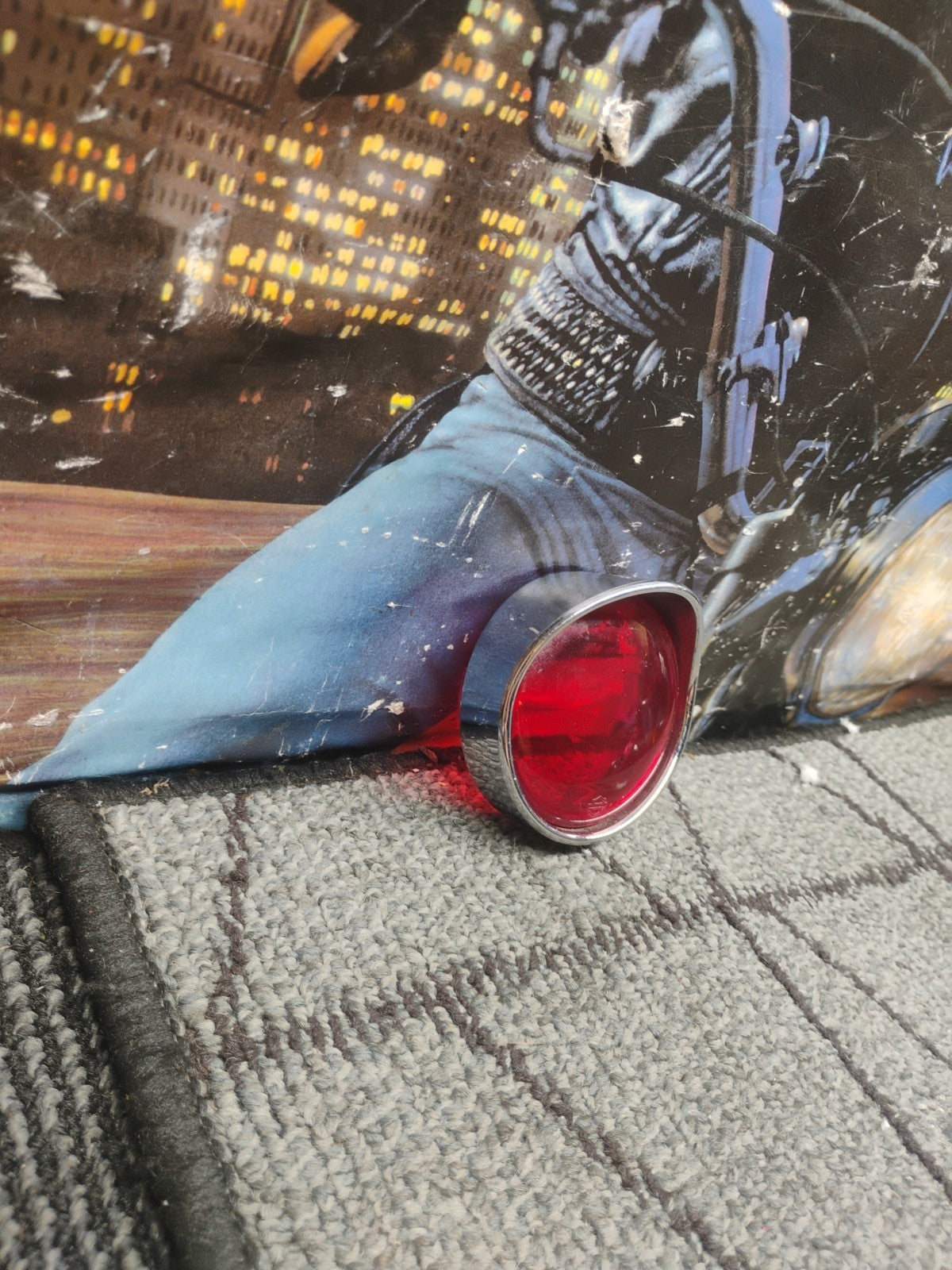 Chrome Turn Signal Bezel Red Lens for Harley Davidson by V-Twin