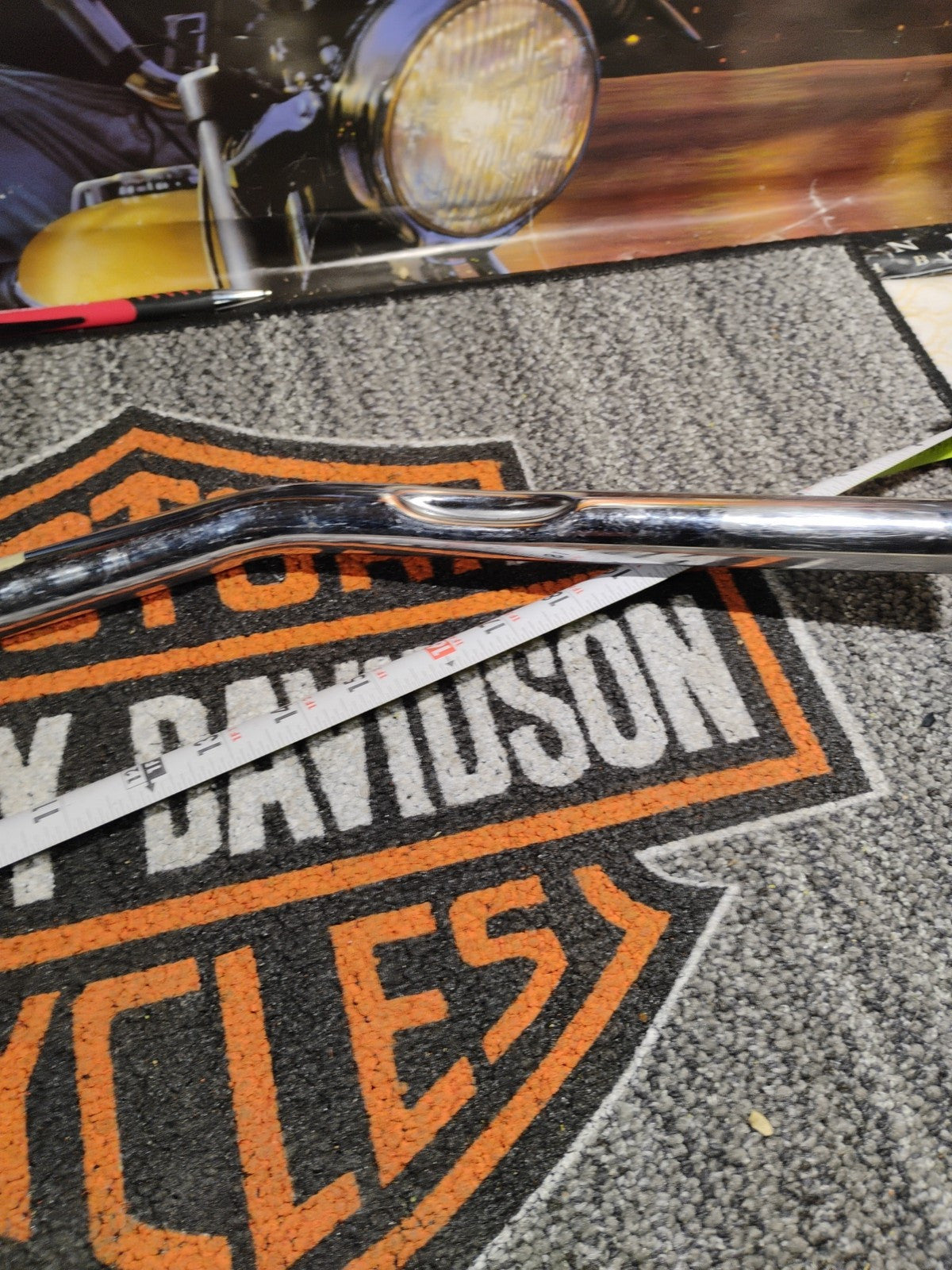 Harley One Inch Diameter Beach Bars Chrome Slight Pull Back