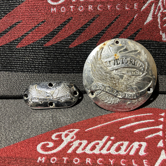 Chrome Eagle Spirit Derby Cover 1970-1998 Harley Softail Dyna Road King Touring