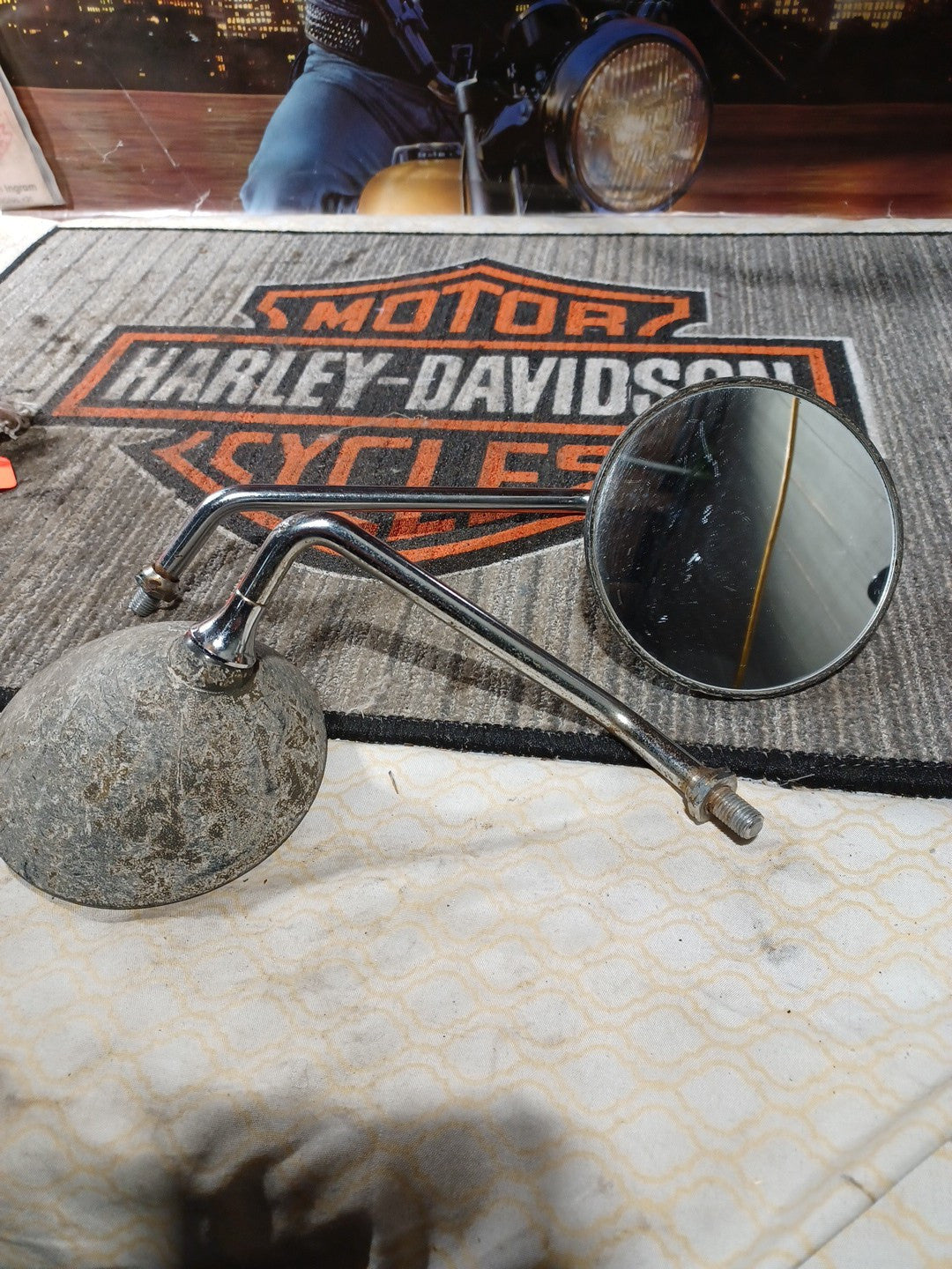 Vintage Black Round Yamaha Motorcycle Mirrors – ClassiC