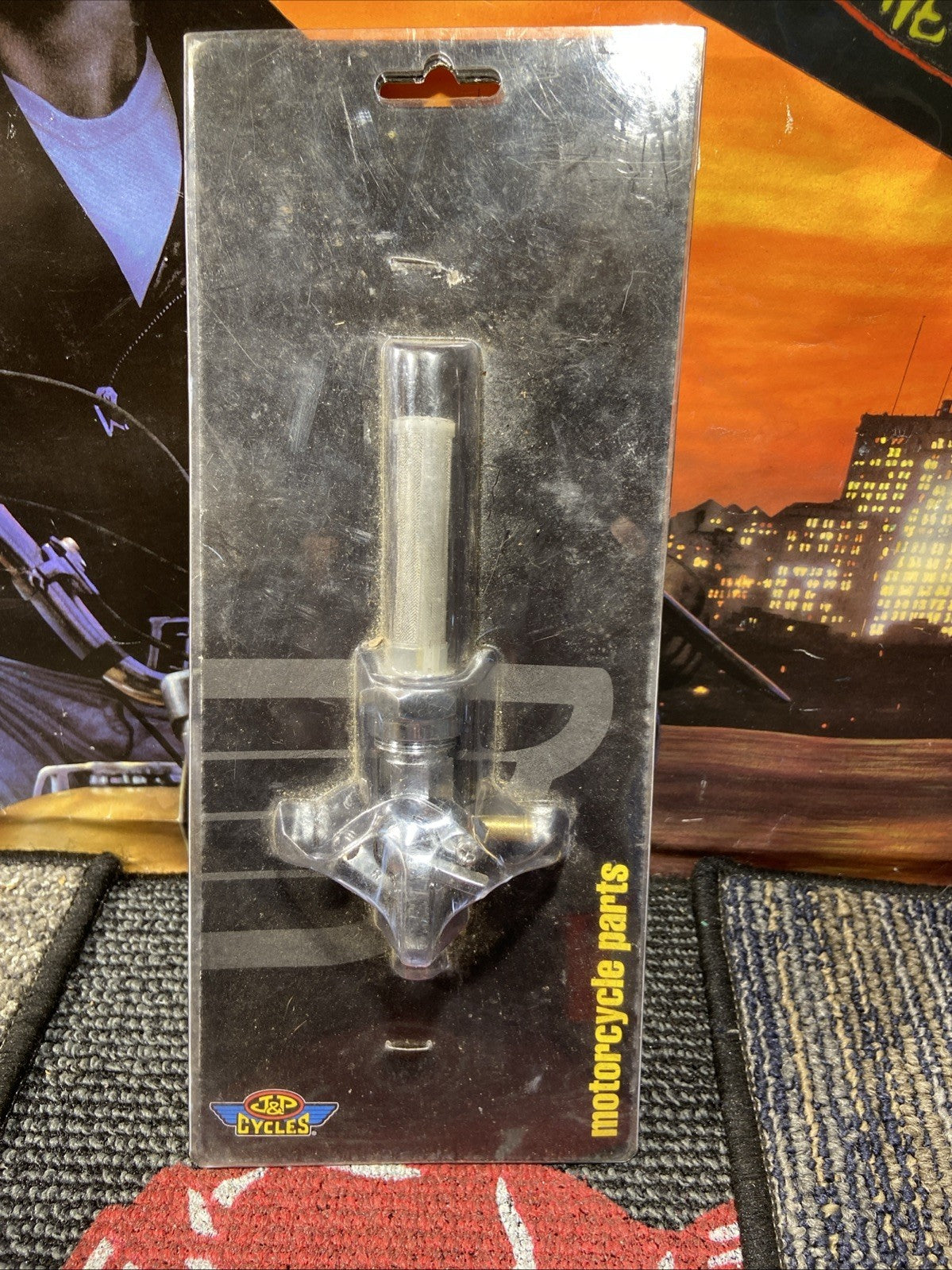 J&P Cycles Replacement Chrom Petcock Left Side spout style SKU#1041441 PIN720035