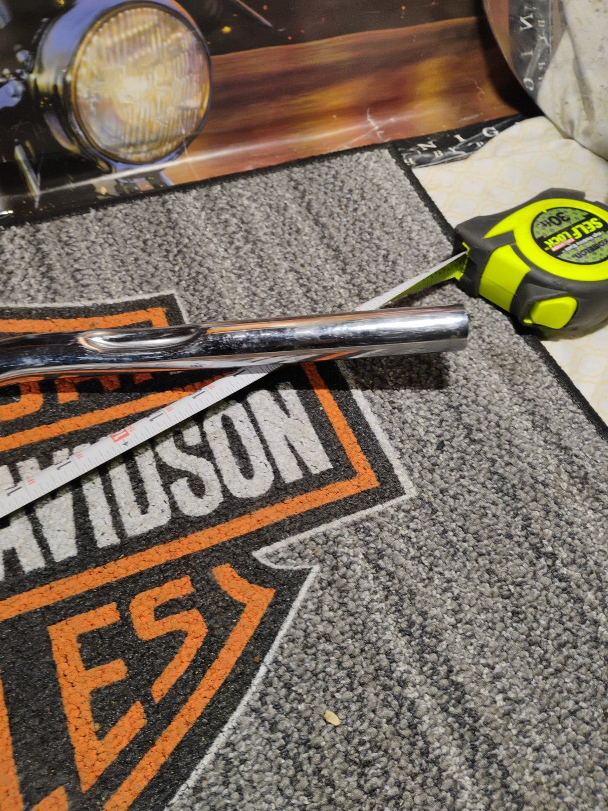 Harley One Inch Diameter Beach Bars Chrome Slight Pull Back