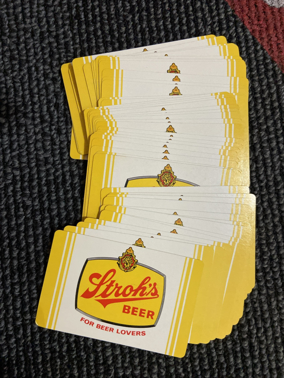 Vintage Stroh’s Beer Yellow Deck Playing Cards *for Beer Lovers*