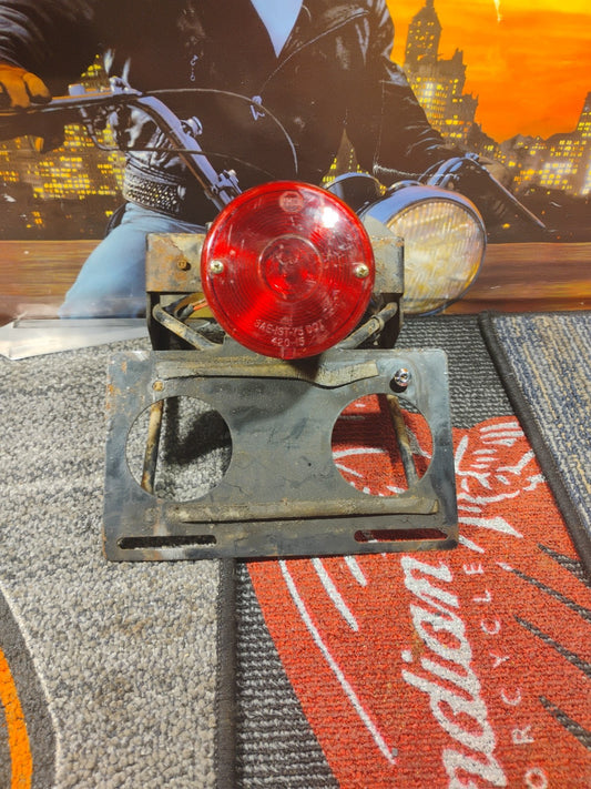 Some Vintage Peterson Motorcycle Tail Lights And Licses Palt Mount