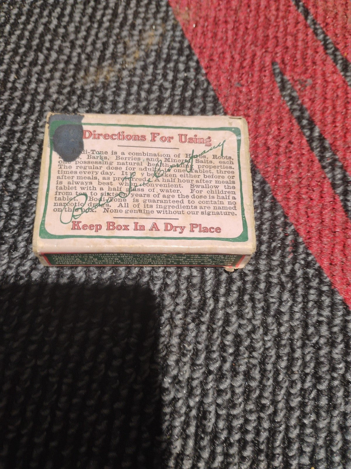 Vintage1920s Bodi-Tone Tonic For Body Box NOS Chicago W 4 Cent Proprietary Stamp