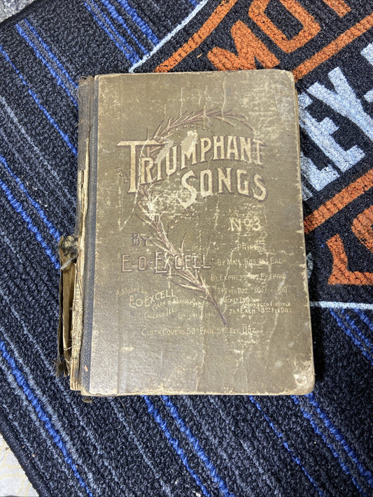 Vintage 1887 TRIUMPHANT SONGS #1 Hardcover HC Book EO Excell Sheet Music