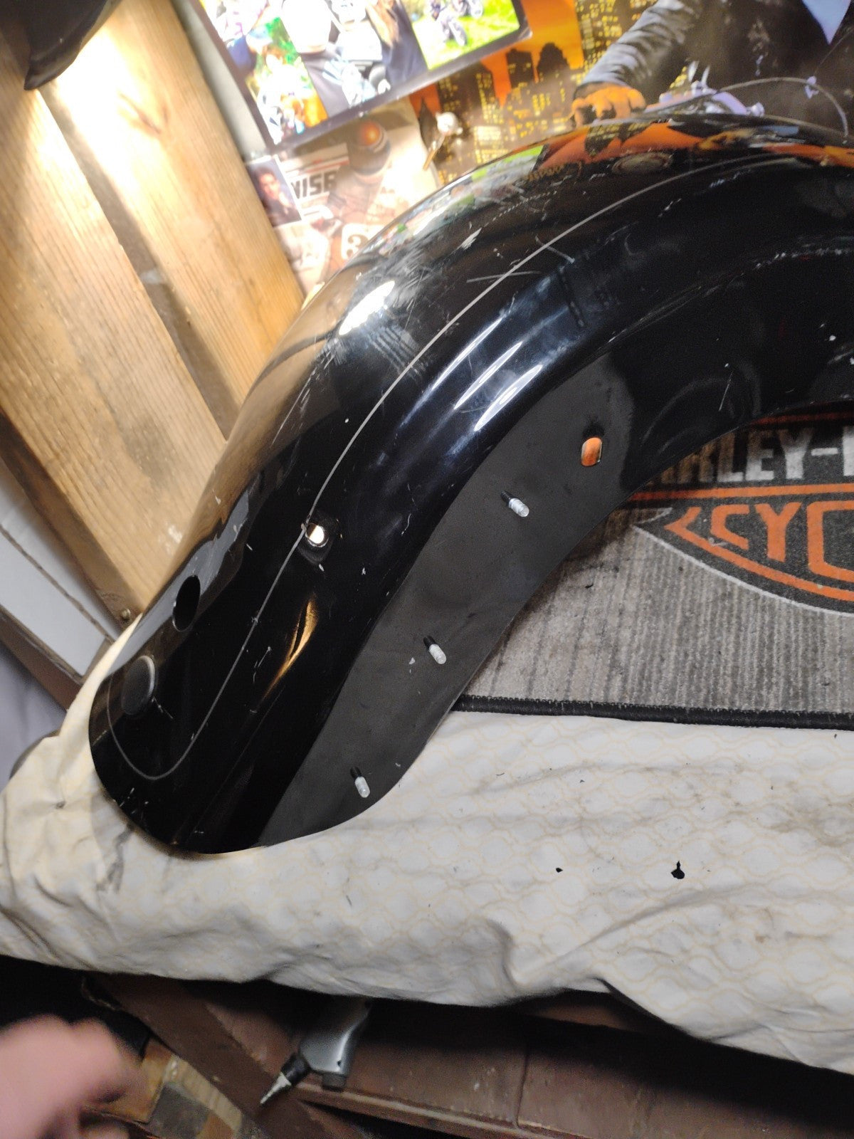 2010-2023 Harley Touring Rear Fender Vivid Black w/ Pinstripe FLHXS FLTRXS