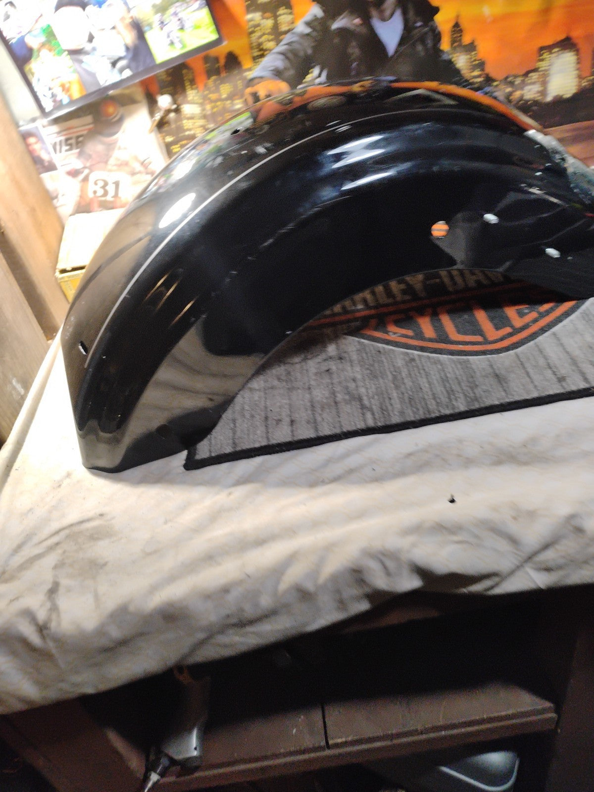 2010-2023 Harley Touring Rear Fender Vivid Black w/ Pinstripe FLHXS FLTRXS