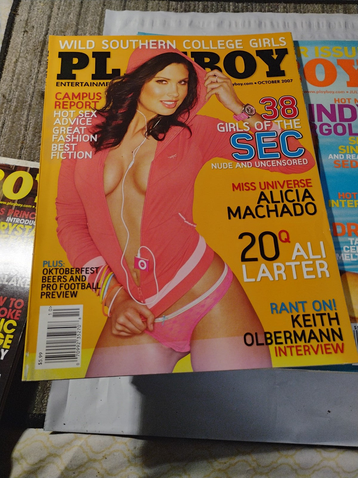 October 2007 Playboy Magazine - Giuliana Marino, Girls of the SEC, Alicia Machad