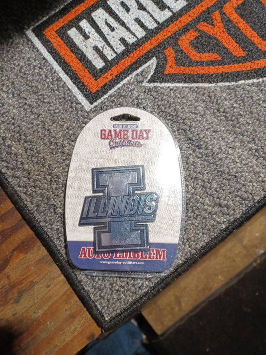 University of Illinois "Banner" Shiny Chrome Auto Emblem