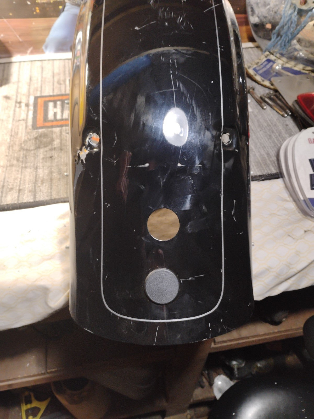 2010-2023 Harley Touring Rear Fender Vivid Black w/ Pinstripe FLHXS FLTRXS