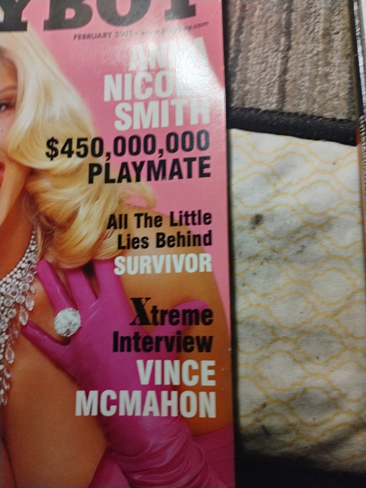 Playboy Magazine February 2001 Anna Nicole Smith Vince McMahon