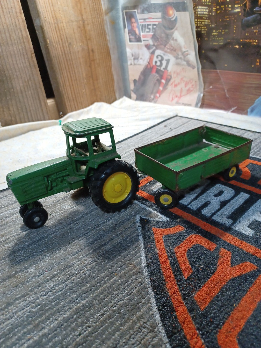 JOHN DEERE  TRACTOR and a FARM WAGON ERTL