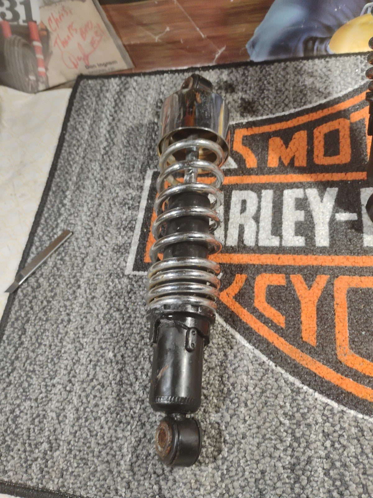 Pair Rear Shocks Absorber Bla&Chrome Harley Sportster XL883 1200 72 48 1979-2012