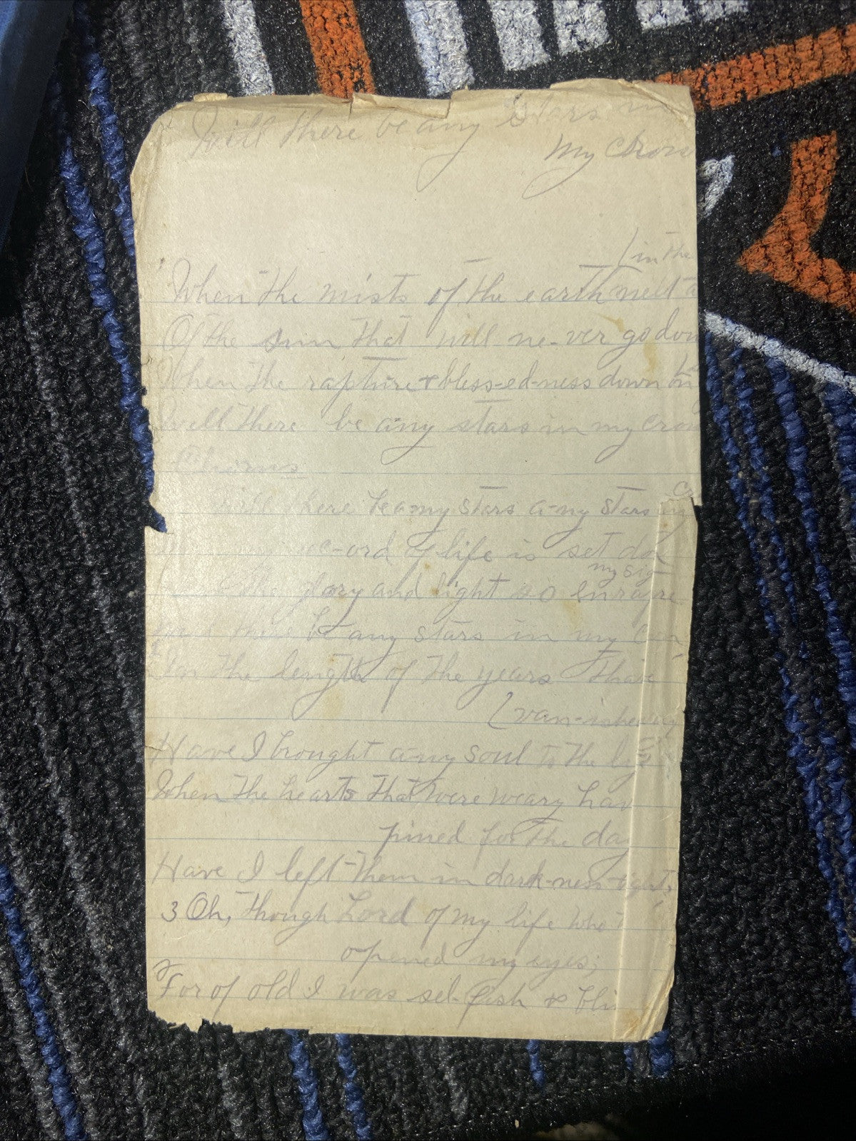 Gospel Hymns No. 5,  Sunday School Ira D. Sankey 1887 & Handwritten hymn Lyrics