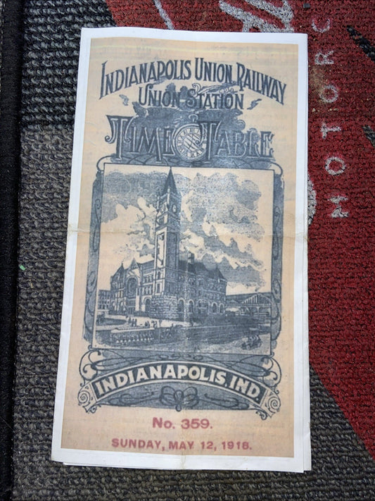 Indianapolis Union Railway Station Historical Pamphlet Indiana Railroad Hostory