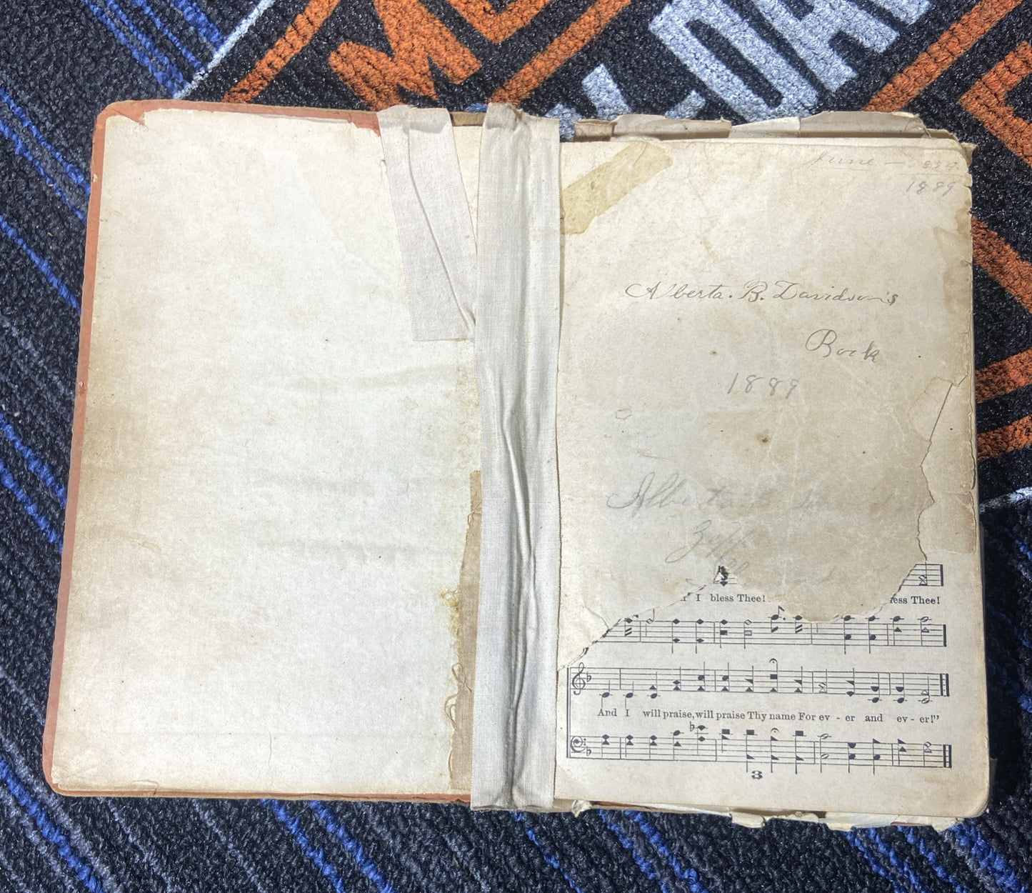 Gospel Hymns No. 5,  Sunday School Ira D. Sankey 1887 & Handwritten hymn Lyrics