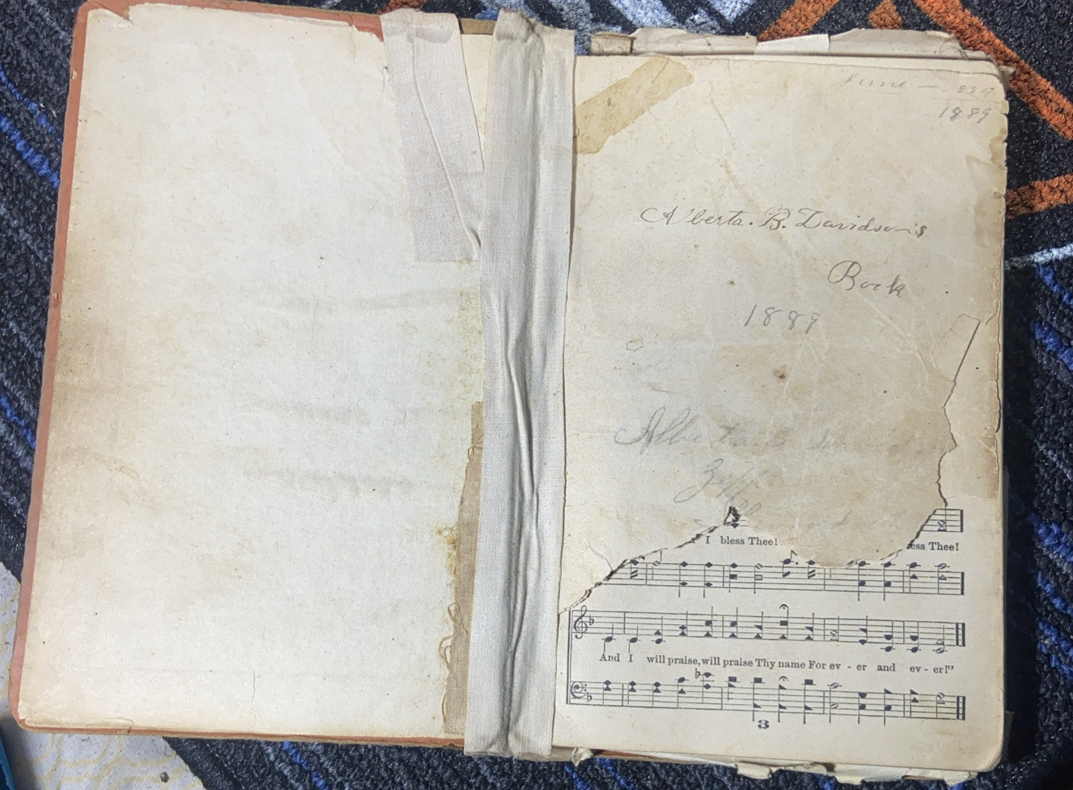 Gospel Hymns No. 5,  Sunday School Ira D. Sankey 1887 & Handwritten hymn Lyrics