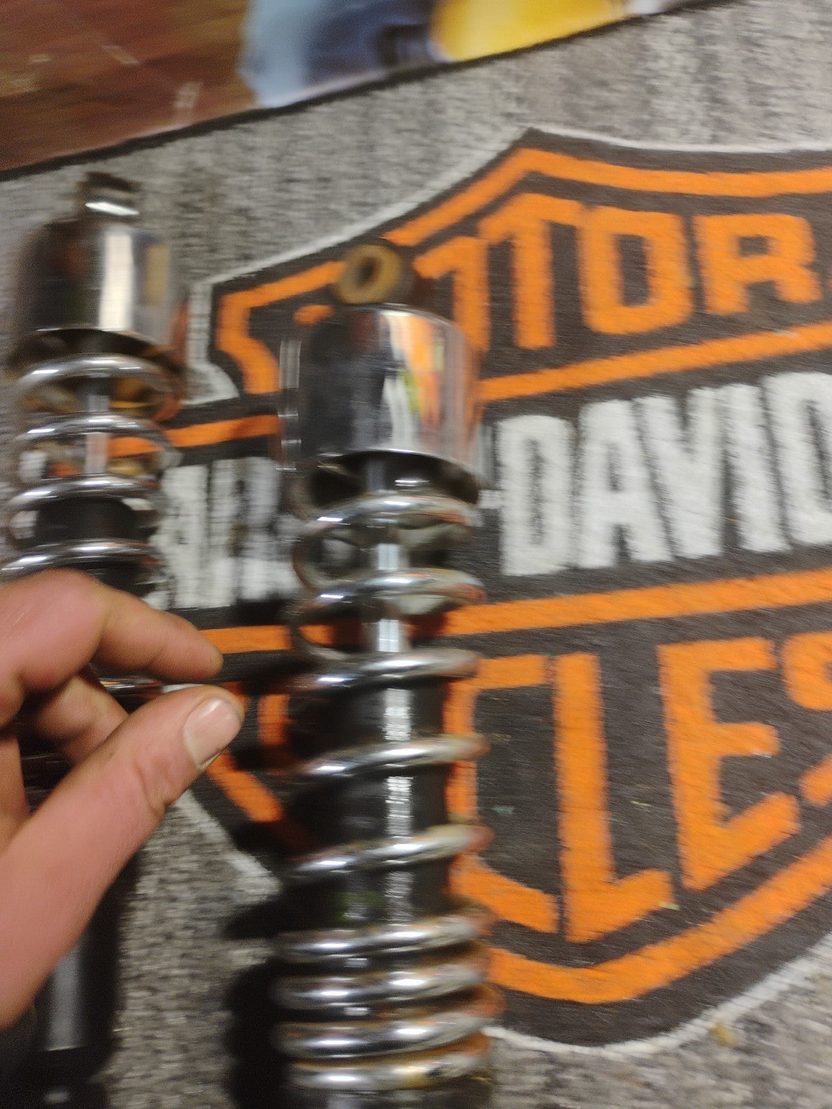 Pair Rear Shocks Absorber Bla&Chrome Harley Sportster XL883 1200 72 48 1979-2012