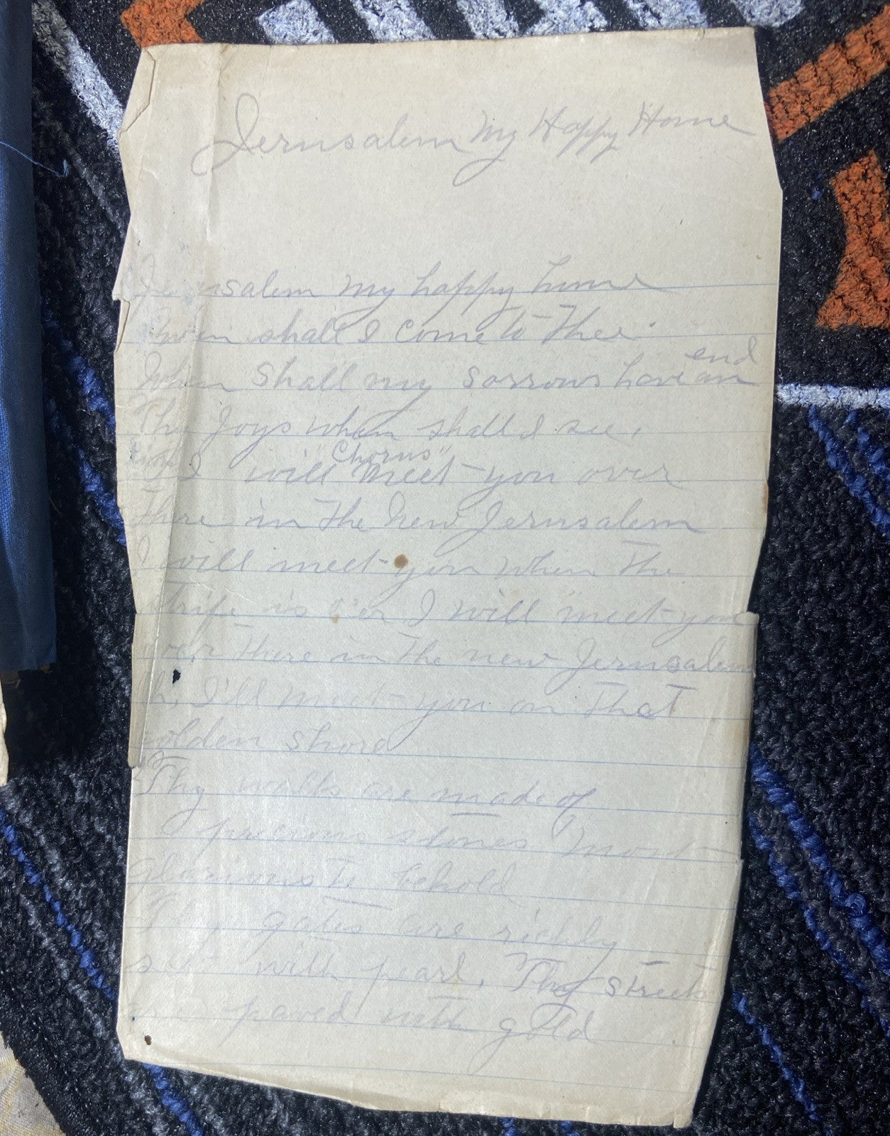 Gospel Hymns No. 5,  Sunday School Ira D. Sankey 1887 & Handwritten hymn Lyrics