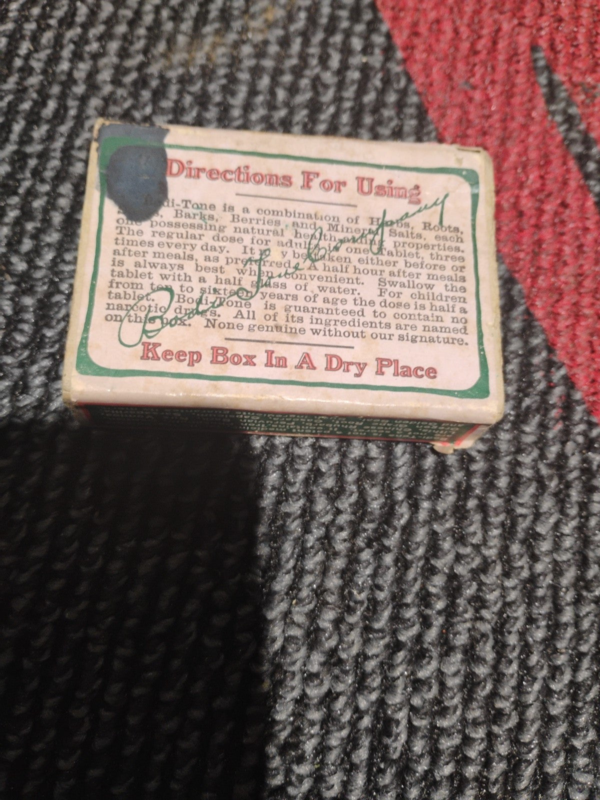 Vintage1920s Bodi-Tone Tonic For Body Box NOS Chicago W 4 Cent Proprietary Stamp