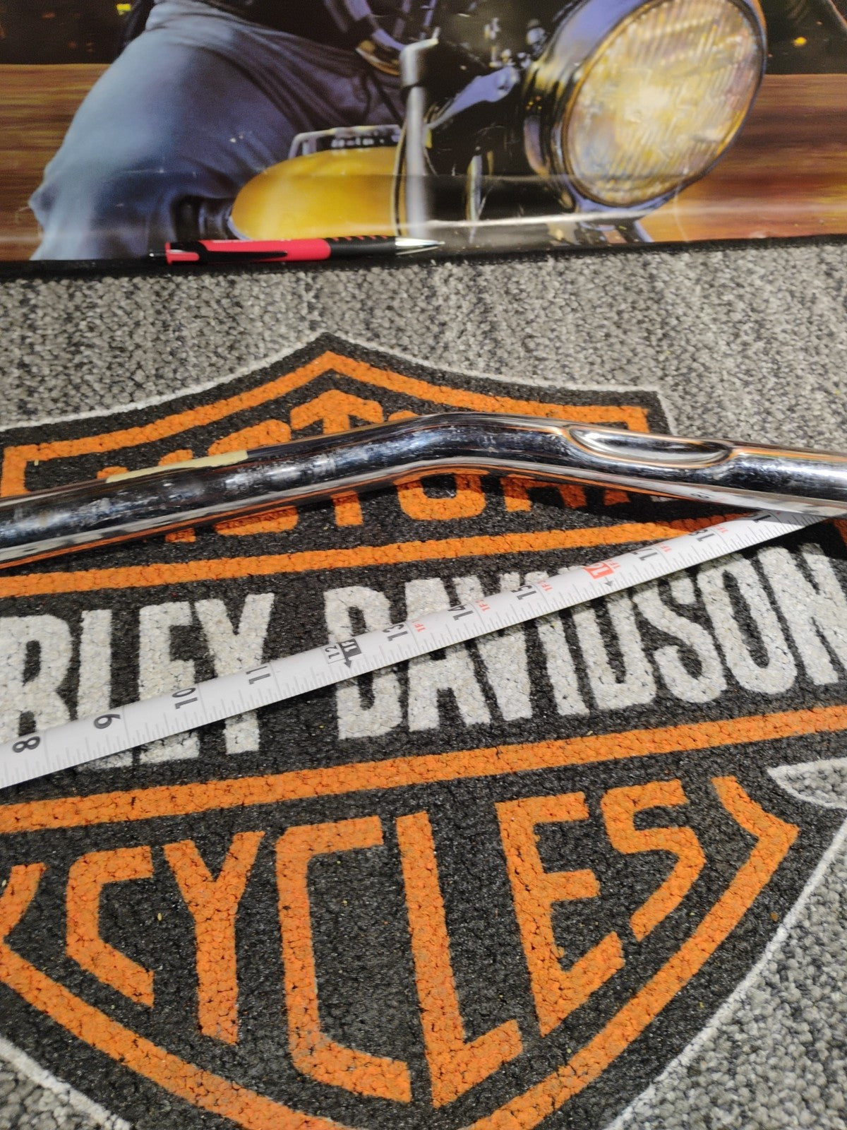 Harley One Inch Diameter Beach Bars Chrome Slight Pull Back