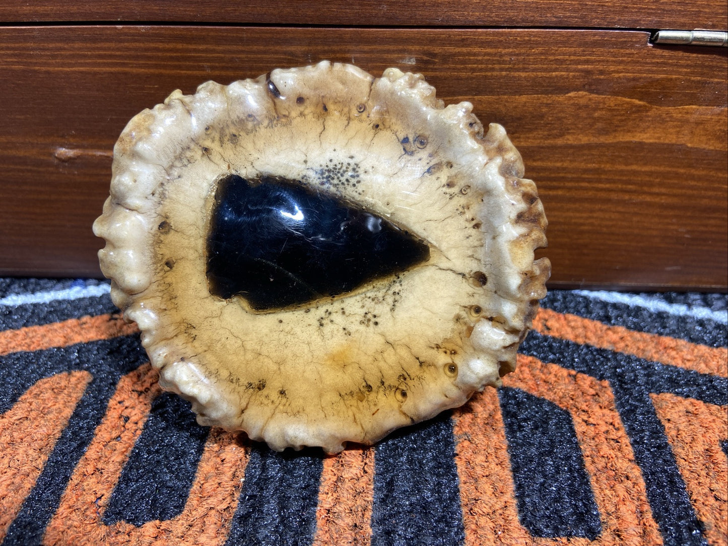 Elk Antler Burr Handcrafted Folk Art Vintage Belt Buckle With Arrowhead