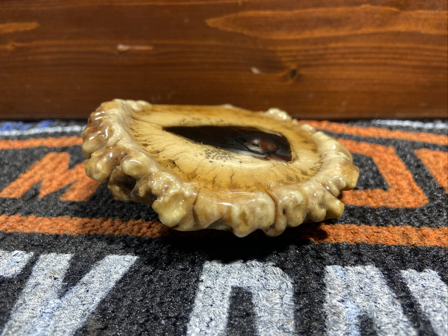 Elk Antler Burr Handcrafted Folk Art Vintage Belt Buckle With Arrowhead