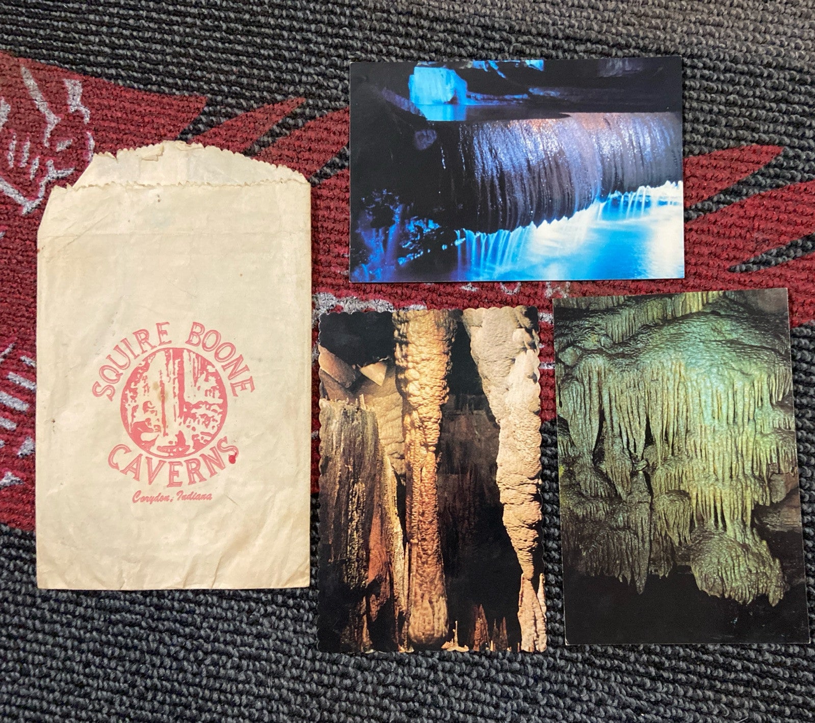 Lot Of 3 Vintage Postcards Squire Boone Caverns Indiana